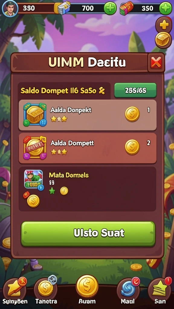 Menu permainan yang mudah diakses dan ramah pengguna.