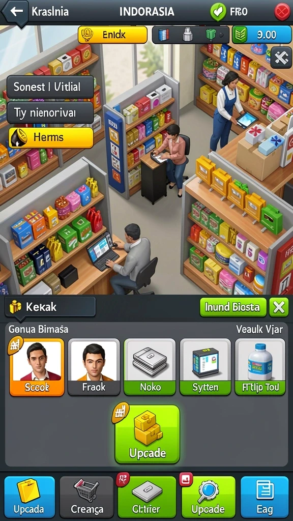 Menu permainan yang beragam dan mudah diakses.