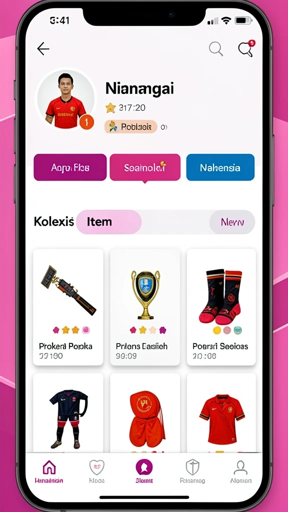 Menu karakter yang dapat disesuaikan sesuai selera.