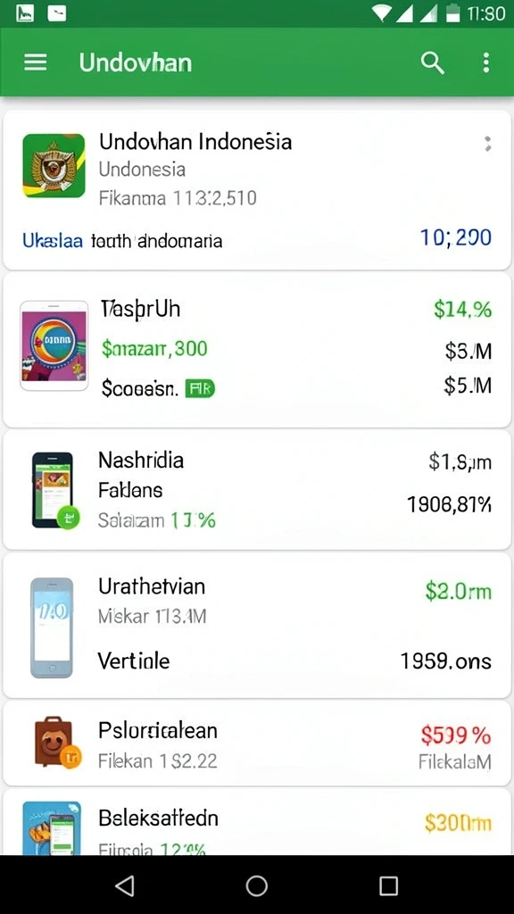 Beragam permainan menarik yang tersedia di aplikasi.
