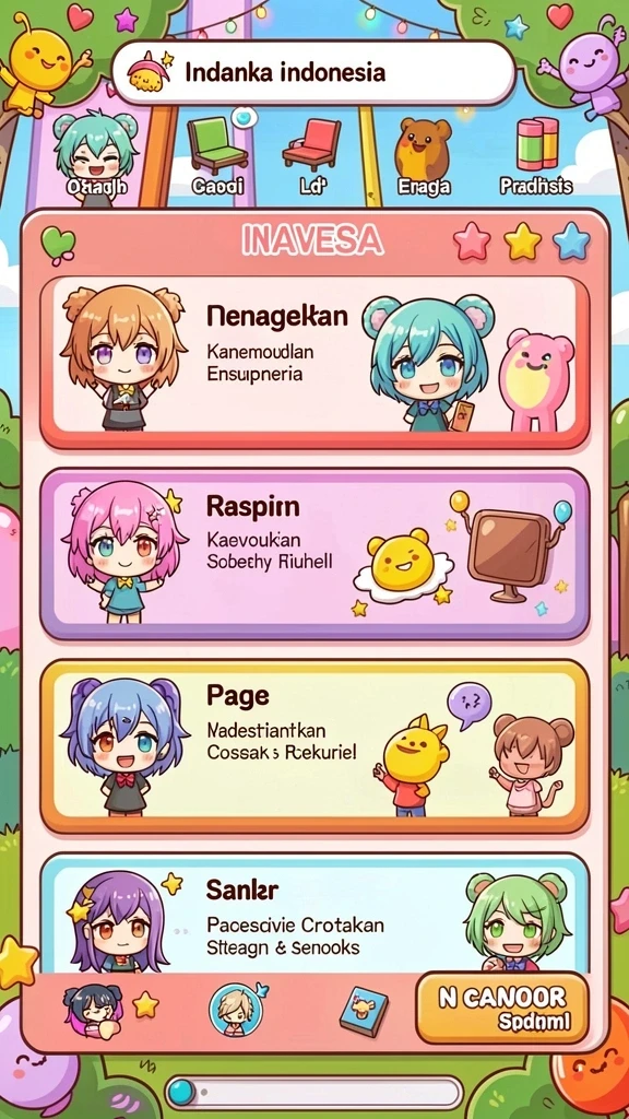 Karakter unik yang dapat dipilih sesuai gaya bermain.