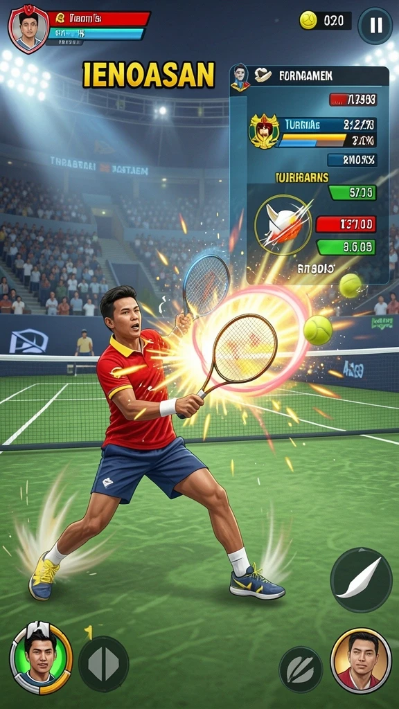 Screenshot menunjukkan saat karakter beraksi dalam level menantang.