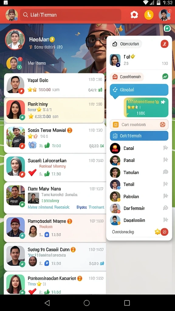 Fitur misi harian yang menantang dan menguntungkan.