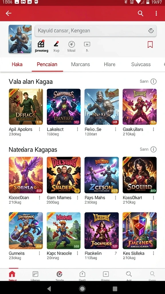 Screenshot memperlihatkan sistem upgrade karakter yang menarik.